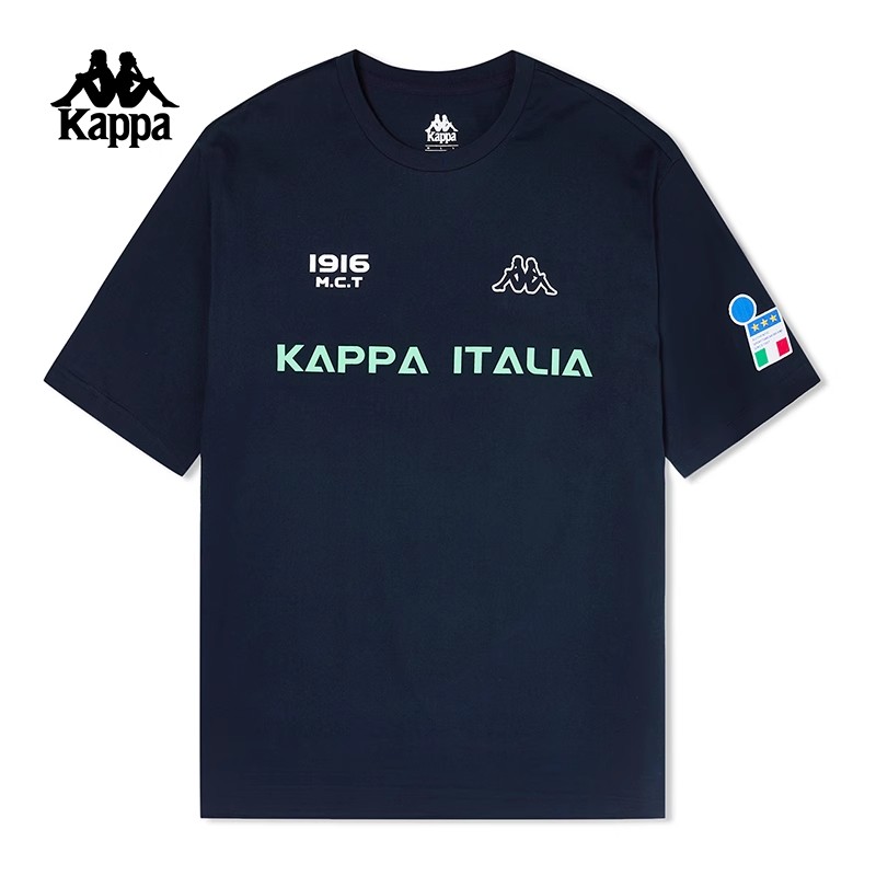  Kapp-a KAPPA Back to Back Retro thể thao áo cotton ngắn tay nữ mới Áo phông mùa hè nam với tay áo ngắn 