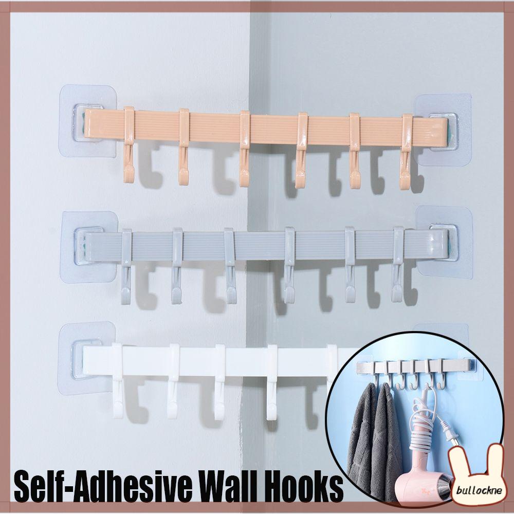 Bullockne đa chức năng nhà bếp đồ sắp xếp gia dụng tự dính móc treo tường giá đựng đồ phòng tắm giá 6 Móc giá lưu trữ