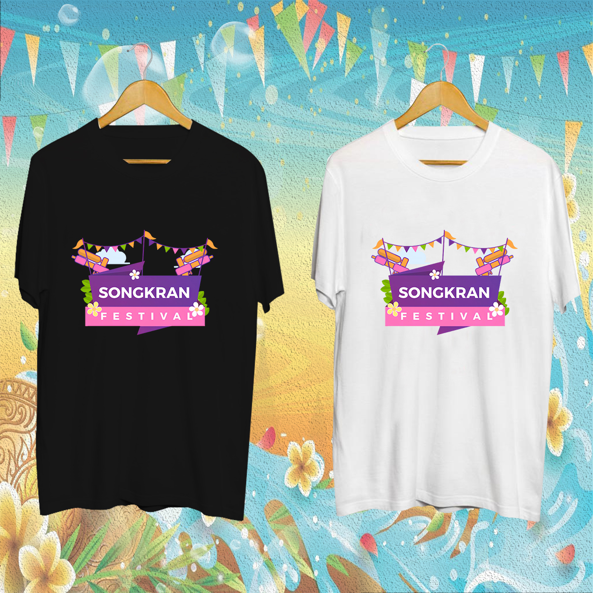 💦Water-Sprinkling Festival💦ฤดูร้อนสงกรานต์ T-shirt ผ้าไมโครไฟเบอร์ Comfort Fit S-5XL ขนาดเต็ม🛍️NEW🛍️ ราคา 165 บาท*ส่งฟรี