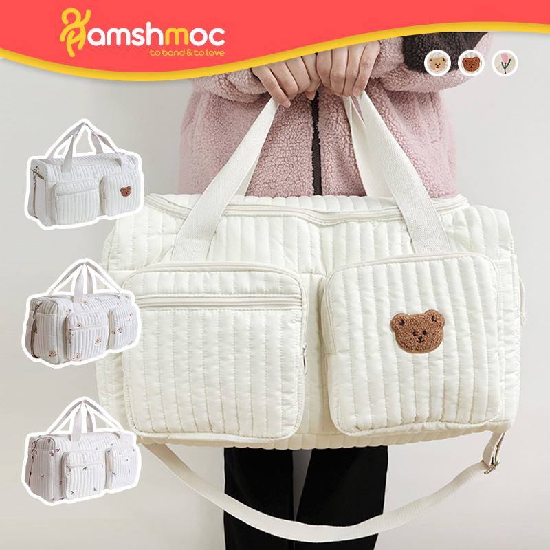HamshMoc Mom Travel Bag Portable Tote Bag With Wide Handle Large Opening For Baby Items Storage And Organization ราคา 1,757 บาท*ส่งฟรี