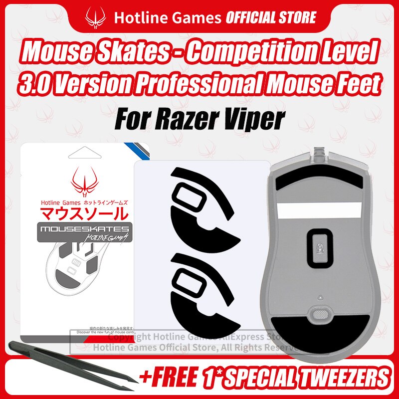 2 Bộ đường dây nóng trò chơi 3.0 mức độ Cạnh Tranh Tấm trượt Chuột đế chuột Pad cho Razer Viper Chuột 0.28mm/0.7mm Độ dày