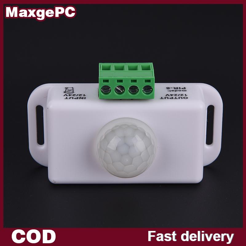 MaxgePC สวิตช์เซ็นเซอร์ตรวจจับการเคลื่อนไหวอินฟราเรด PIR อัตโนมัติ DC 12-24โวลต์8แอมป์สำหรับไฟ LED มีสไตล์ ราคา 88 บาท*ส่งฟรี