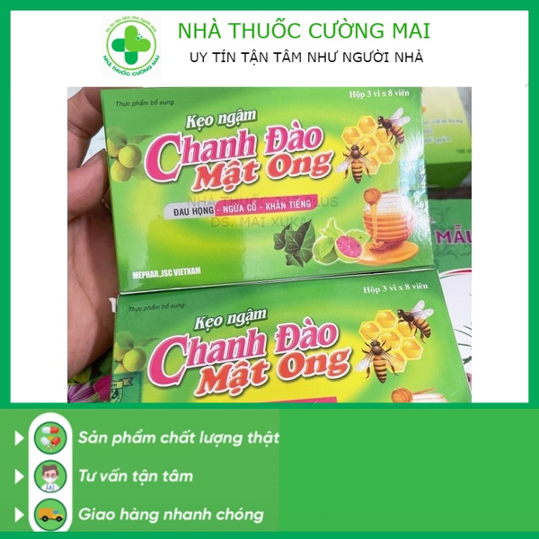 Viên ngậm mật ong chanh đào cực nhạy