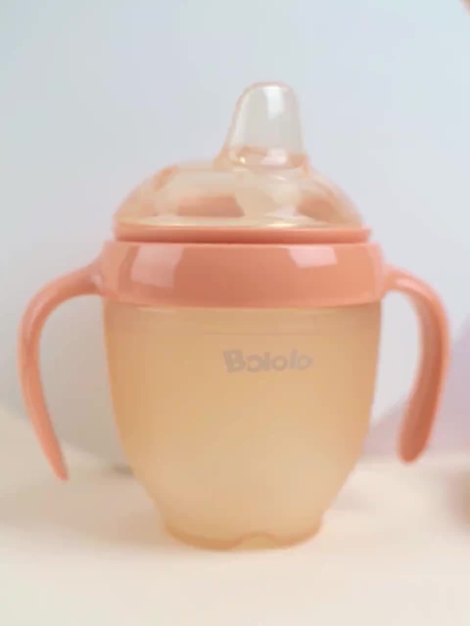 BOLOLO silicone sippy cups with straws for baby