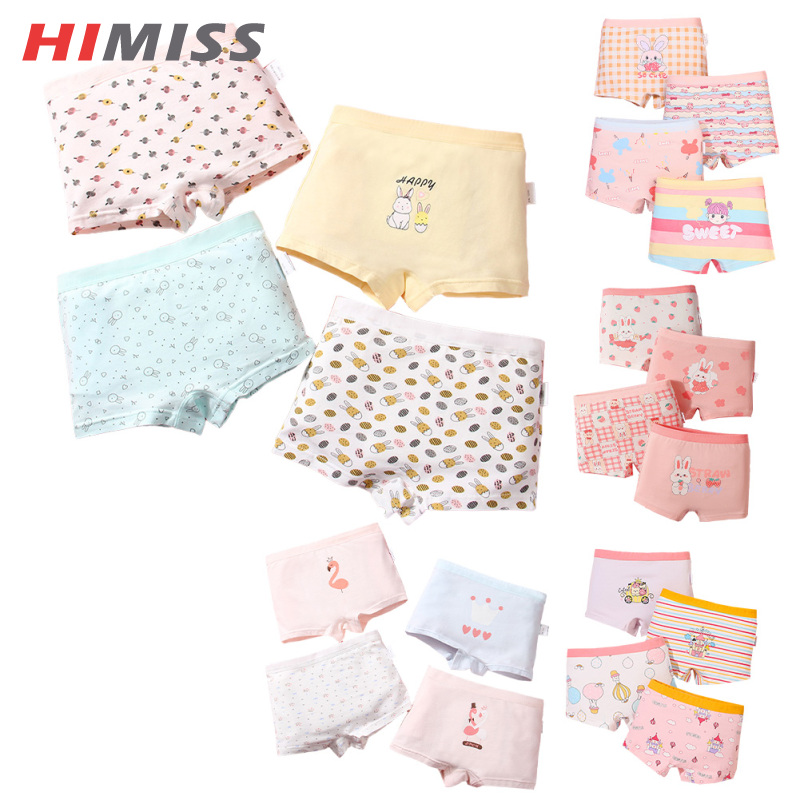 HIMISS 4pcs Girls Underwear Cotton Cartoon Printing Breathable Panties For 2-8 Years Old Children ราคา 165 บาท*ส่งฟรี