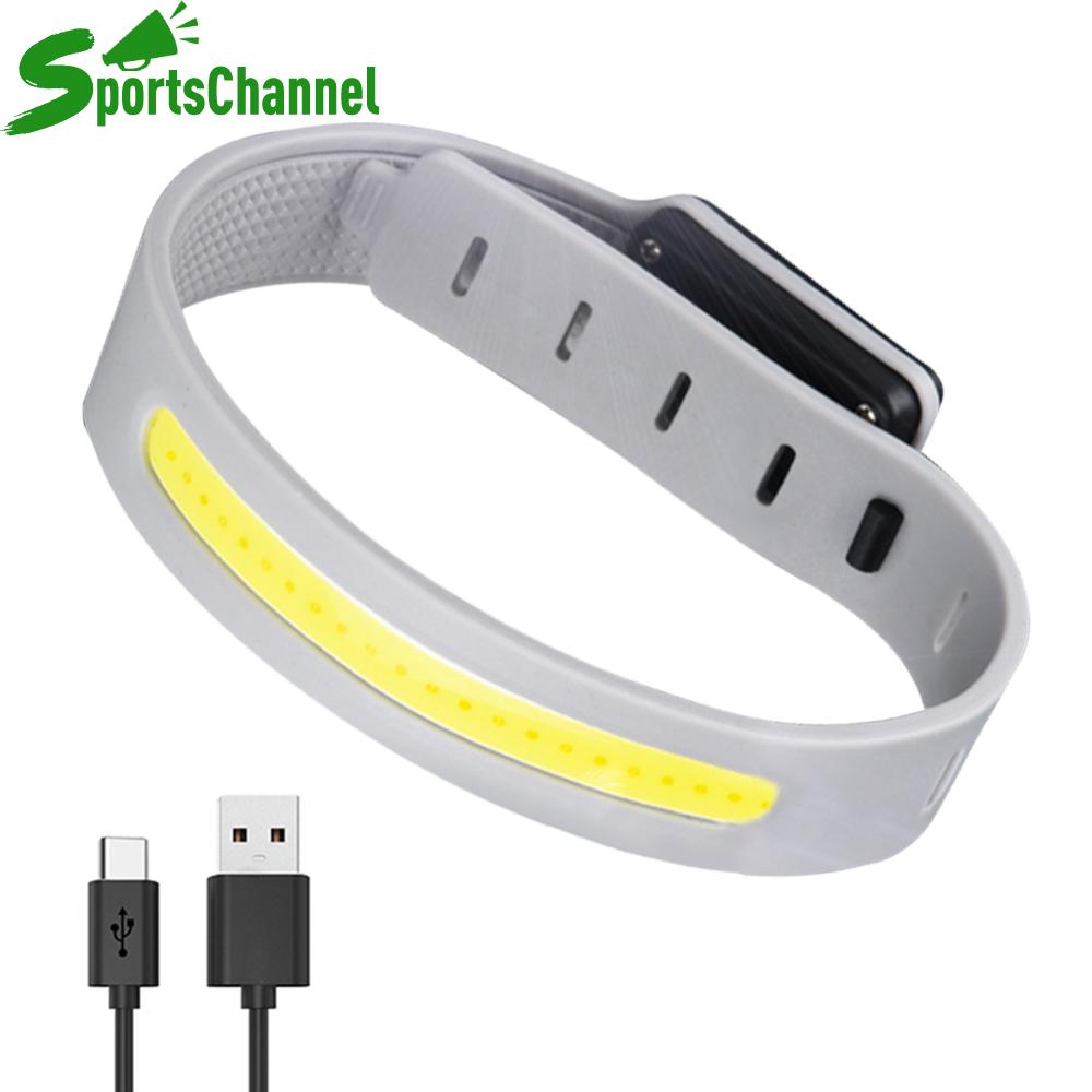 COB LED Thể Thao Cánh tay chân dây đeo cổ tay ánh sáng Type-C có thể sạc qua USB 500lm chạy đêm đi bộ đường dài cắm trại ánh sáng IPX4 đèn pin chống thấm nước đèn lồng