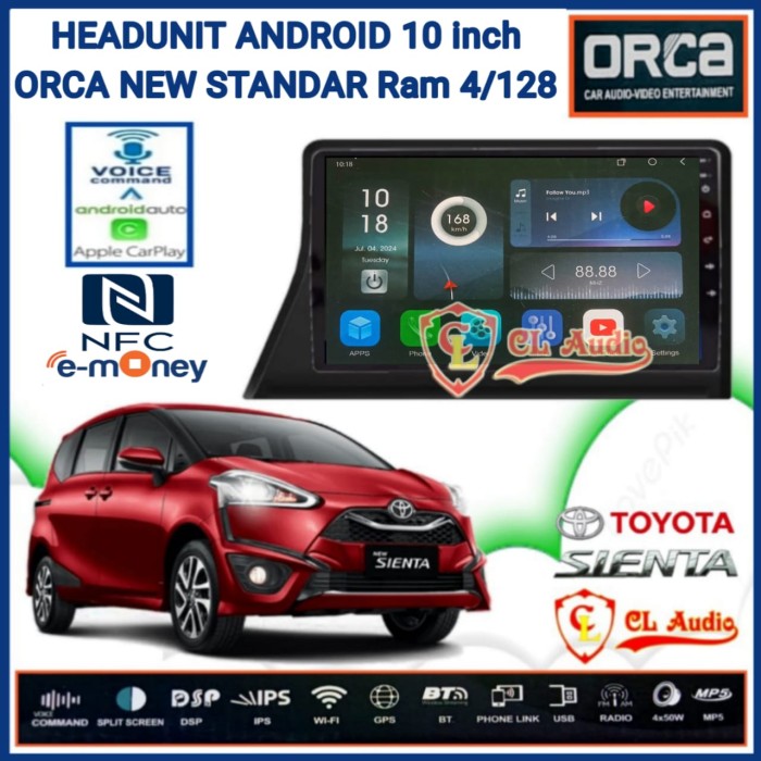 PROMO- HEAD UNIT ORCA 10 INCH OEM TOYOTA SIENTA 2017 UP SOKET PNP - DANNSHOP5 Harga 4,010,000 rupiah*Gratis Ongkir