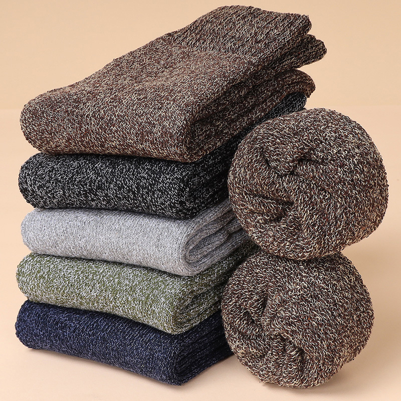 DUDHW5 Mùa đông ấm áp của nam giới vớ dày thoáng khí giản dị kinh doanh vớ cotton nam