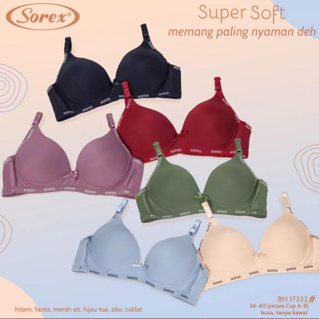 SOREX Bra Set Super Soft Kawat Busa ( BRA + CD ) - Hitam, 38-QL di D'zili  Shop | Tokopedia