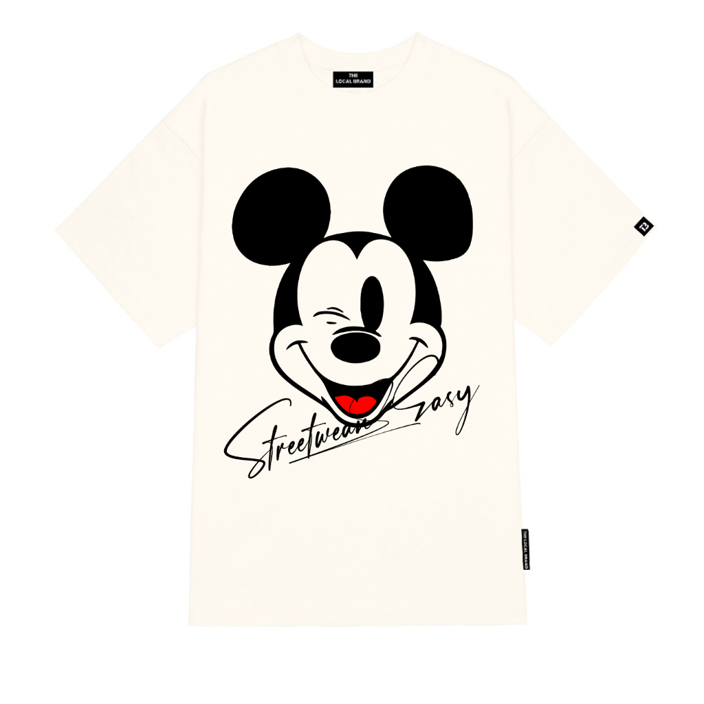 Áo thun oversize chuột Mickey-Streetwear Easy, Áo phông Unisex nam nữ Cotton 2 chiều oversize form rộng THE LOCAL BRAND