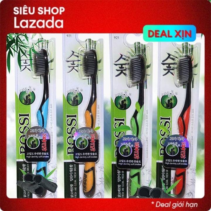 Set 10 Bàn chải đánh răng than hoạt tính Hàn Quốc lông mềm