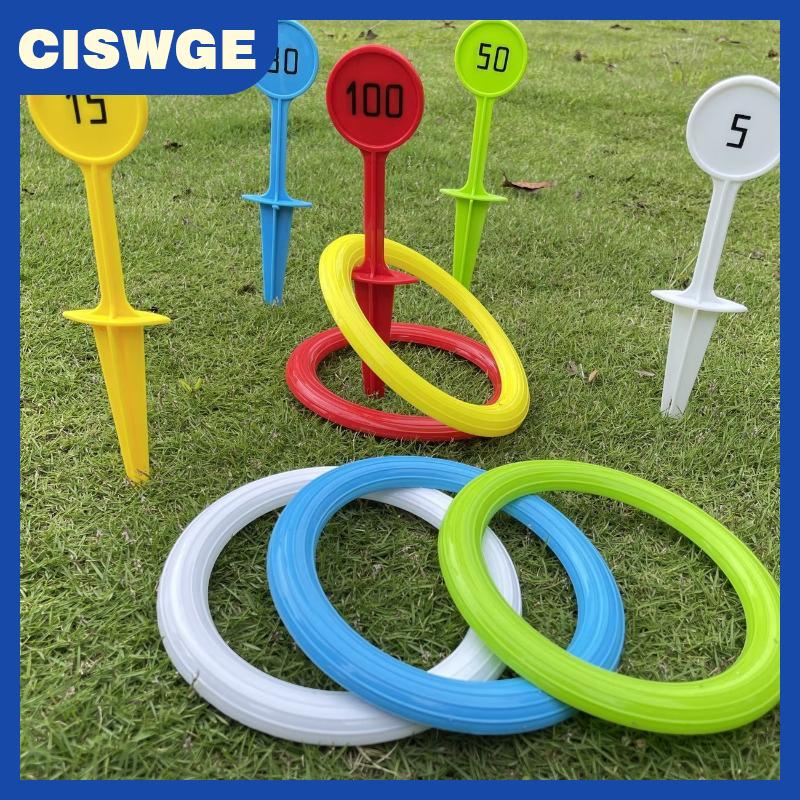 CISWGE Vòng quăng trò chơi thiết lập cho trẻ em vật liệu nhựa ngoài trời bãi cỏ bãi biển sân sau lễ hội sinh nhật gia đình tương tác chơi