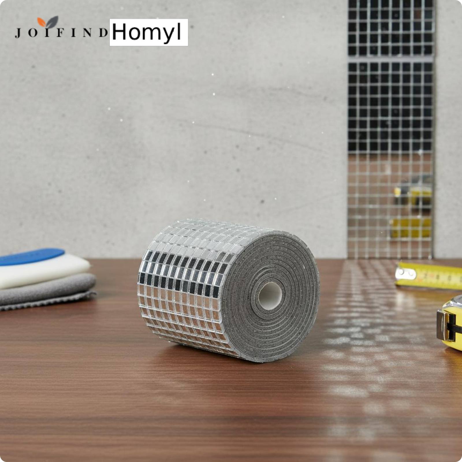 Homyl 150 Pieces High Reflection Self Adhesive Mosaic Mirror Tile Reflective Finish Mirror Mosaic Wall Sticker DIY Craft Friendly Home Decor Polished Edges for KTV, Ceiling, Crafting, Commercial Areas ราคา 88 บาท*ส่งฟรี