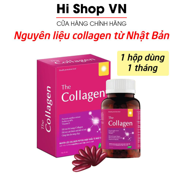 Viên uống đẹp da The Collagen, l-cystine, cao sâm tố nữ giúp tăng cường nội tiết tố nữ, giảm nám sạm da - Chai 30 viên