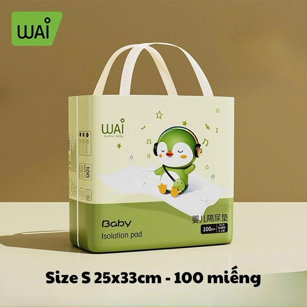 Tấm lót chống thấm WAI thay tã bỉm miếng lót chống thấm dùng 1 lần miếng lót sơ sinh cho bé