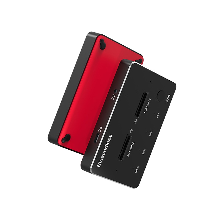 Blueendless M.2 Double Disk Mobile Hard Disk Base SATA / NVME Solid State Hard Disk Box, Colour: M.2 NVME (Black + Red)(Own sale) - ยี่ห้อ Blueendless ราคา 3,870 บาท*ส่งฟรี