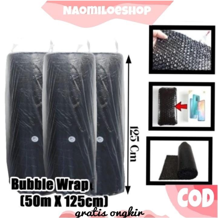 BUBBLE WRAP 3 KG UKURAN 125CM x 50M BUBBLE WRAP HITAM MURAH