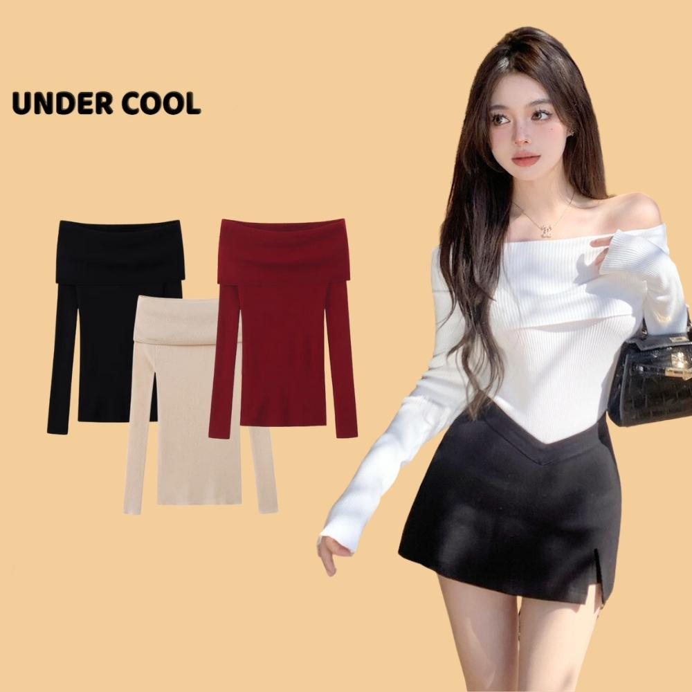 Áo Len Dài Tay Trễ Vai UNDERCOOL Mềm Mại Tôn Dáng Trẻ Trung