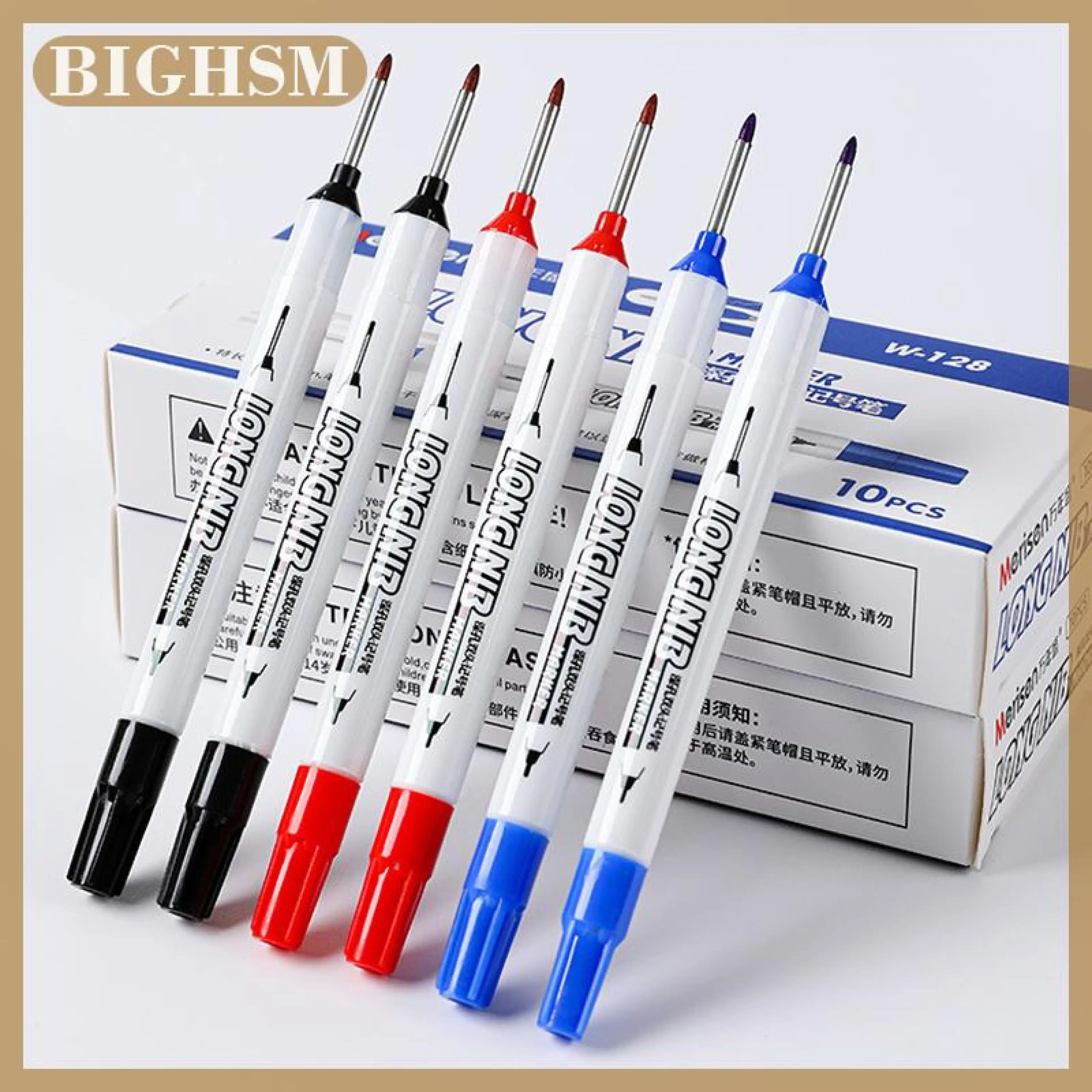 BIGHSM ปากกามาร์กเกอร์สองแฉก20มม. ปากกามาร์กเกอร์แบบเจาะรูลึกทำจากโลหะสำหรับห้องน้ำและงานไม้