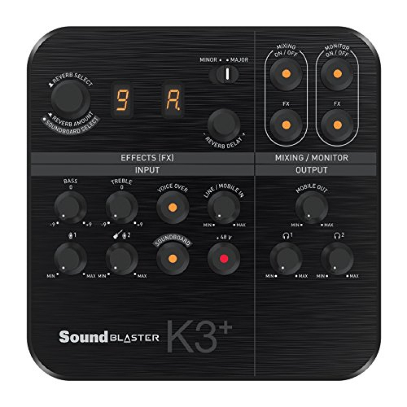 Creative Sound Blaster K3+ USB Powered 2 Channel Digital Mixer AMP/DAC/, Digital Effects XLR Inputs with Phantom Power / TRS / Z Line Inputs Singapore