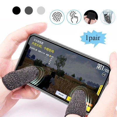 1 Pair Mobile Game Finger Sleeve Breathable Non-Slip Touch Screen Sensitive Thumb Cover Joystick Sweatproof Gaming Gloves