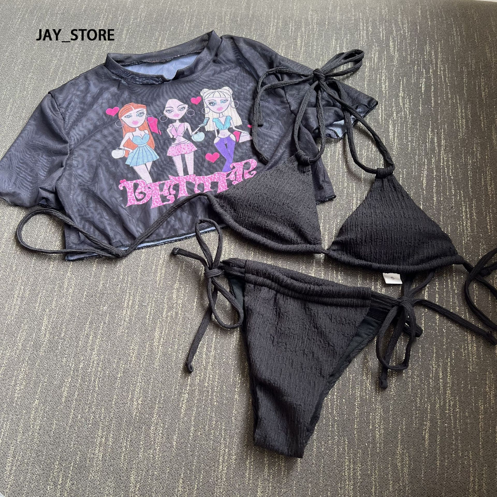 Cute three piece swimsuit, suitable for girls ราคา 221 บาท*ส่งฟรี