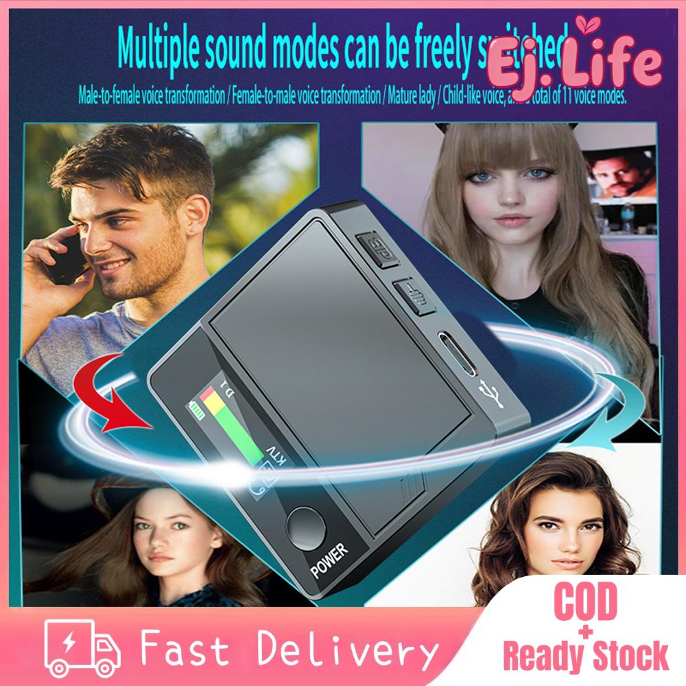 Ej. Life Bộ Thay Đổi Giọng Nói Mic Tích Hợp Thiết Bị Thay Đổi Giọng Nói Di Động Với 11 Hiệu Ứng Âm Thanh Màn Hình Màu Hiển Thị Phát Sóng Trực Tiếp Mini Micrô Kẹp Cầm Tay Máy Hiệu Ứng Âm Thanh Cho Điện Thoại Máy Tính Xách Tay Máy Tính