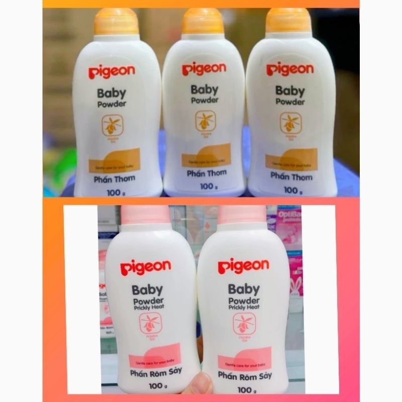 Phấn Rôm Sảy Phấn Thơm Pigeon Baby Powder 100g Hồng Vàng Bảo Vệ Làn Da Bé
