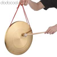 Dodocool Funien Clear Sound ทองเหลือง 15 ซม.ฆ้องฉาบพร้อมค้อนเล่นสำหรับการปรับปรุงจังหวะเด็กการแสดงโอเปร่าทองเหลือง 30 ซม.เส้นผ่านศูนย์กลางฆ้อง (22 ซม.)