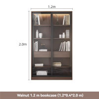 [Pre-order] Scandinavian solid wood feet floor bookcase bookshelf combination simple with glass sliding door storage large bookcase shelves