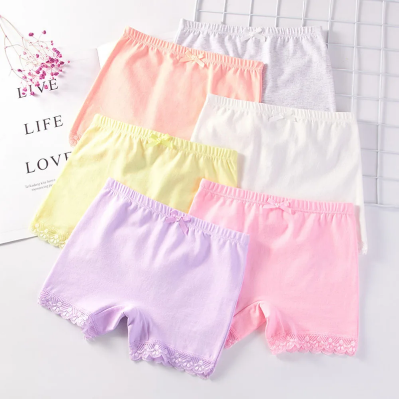 ☀AVAILL☀ Girls Safety Panties Kids Cotton Children Underwear Children's Briefs Cartoon Beach Short Solid color For 2-11 Years Old 2pcs ราคา  354 บาท*ส่งฟรี