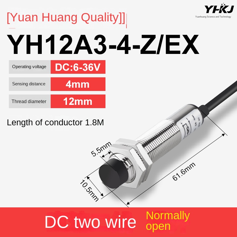 Cảm Biến Tiệm Cận M12 YH12A3-4-Z/EX | tùy chọn LJ12A3-4-Z/BX - Điện Áp Đa Dạng, NPN/PNP, Thường Mở/Thường Đóng, Cảm Biến Kim Loại Điện Cảm