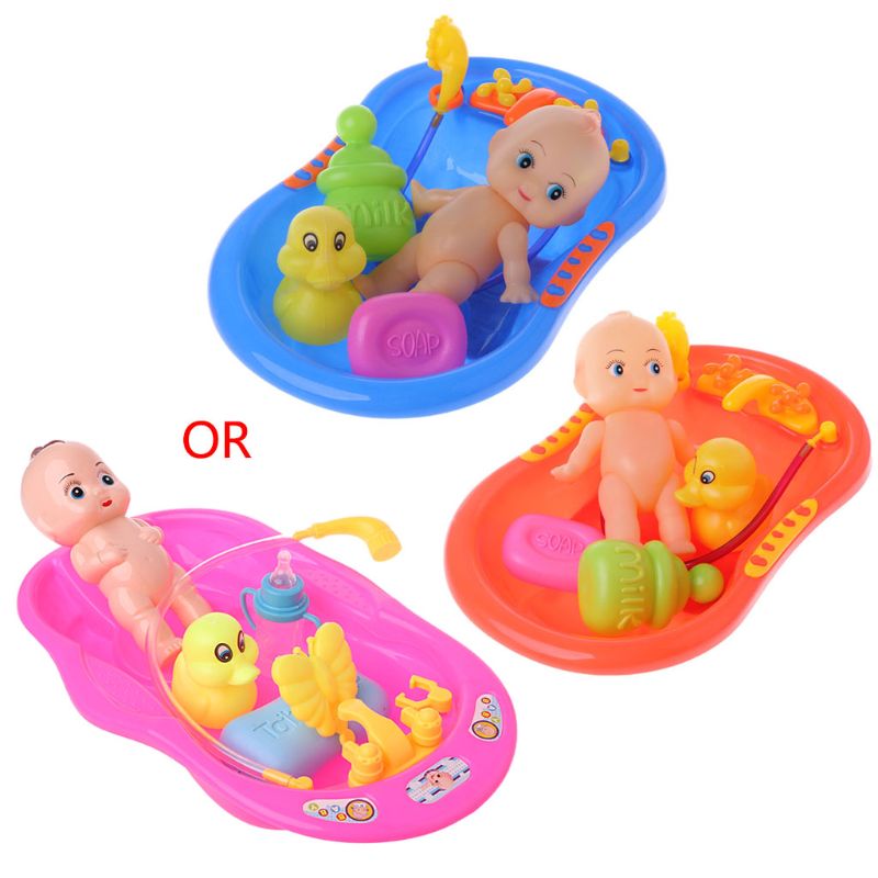 Bồn tắm với búp bê em bé Đồ chơi tắm cho trẻ em nổi trên nước đồ chơi giáo dục trẻ nhỏ