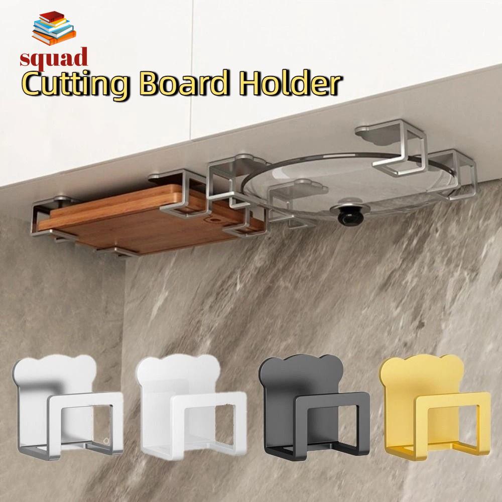SQUAD Gắn tường Giá đỡ bọt biển chậu rửa Tự dính Thép không gỉ Giá đỡ nắp nồi Đa chức năng Chống gỉ Móc treo tường cho nhà bếp