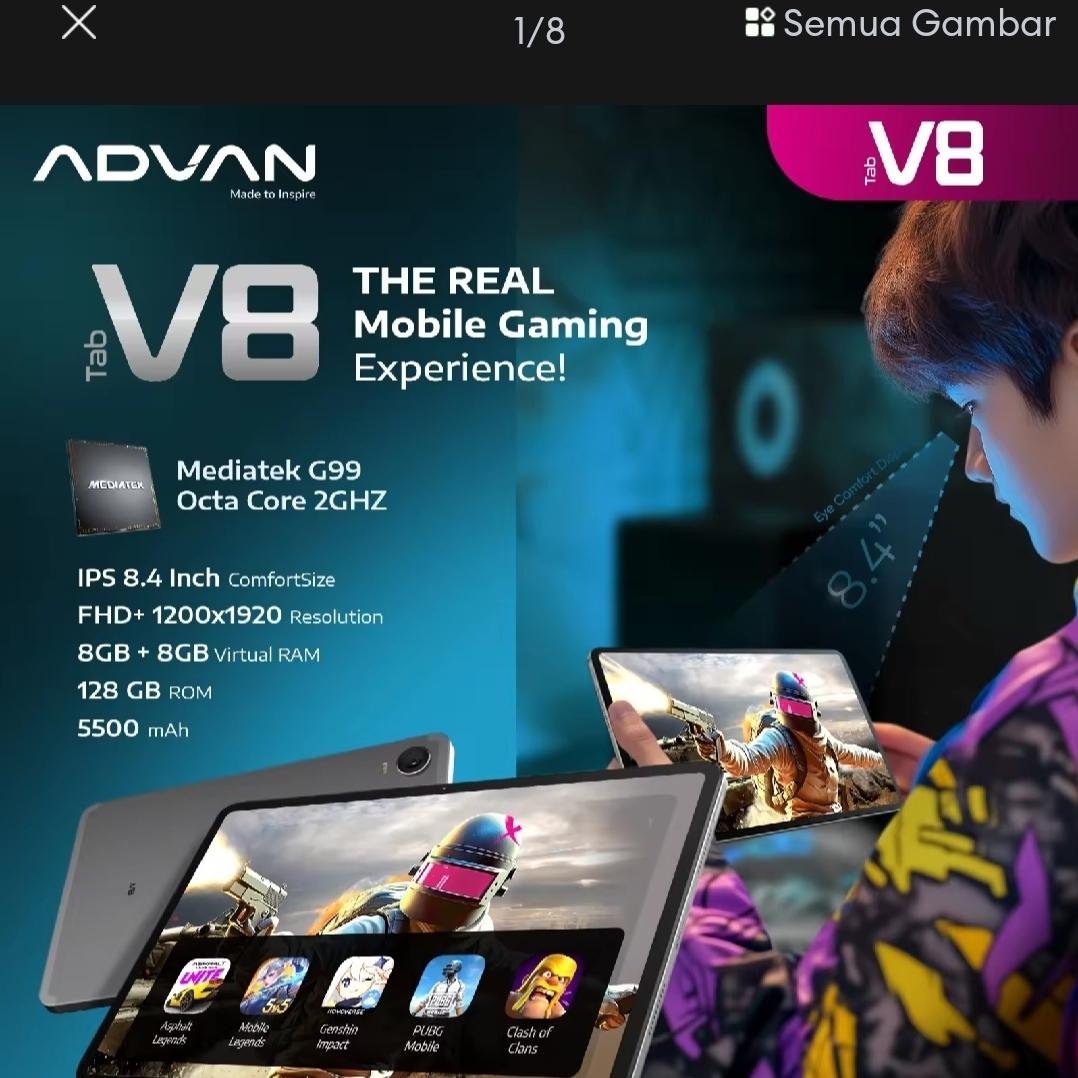 Advan Tab V8 8/128 Ram 8/128Gb New Official Harga 2,078,000 rupiah*Gratis Ongkir