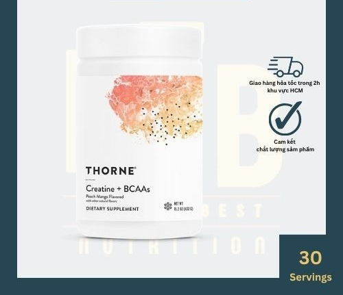 Bột hỗ trợ tăng sức mạnh THORNE CREATINE + BCAA - 30 lần dùng vị PEACH MANGO hỗ trợ phục hồi, tổng hợp ATP - - SẢN PHẨM CHUẨN, CỰC KÌ TỐT, ĐẢM BẢO SỬ DỤNG ƯNG Ý, ĐƯỢC ƯA THÍCH TRÊN THỊ TRƯỜNG HIỆN NAY, ỦNG HỘ SHOP NHÉ