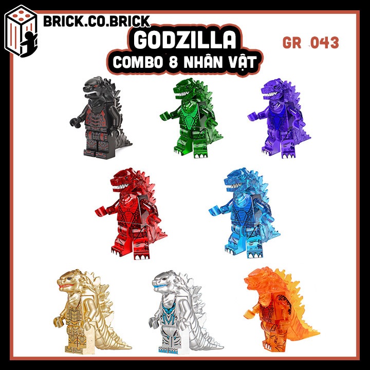 Godzilla Combo 8 Nhân vật Đồ chơi Lắp ráp Khỉ Đột Mô hình Gozilla Nhân vật Phim GR043