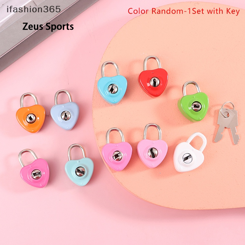 1 set of mini heart-shaped hard luggage lock with ifashion365 key ราคา 8 บาท*ส่งฟรี