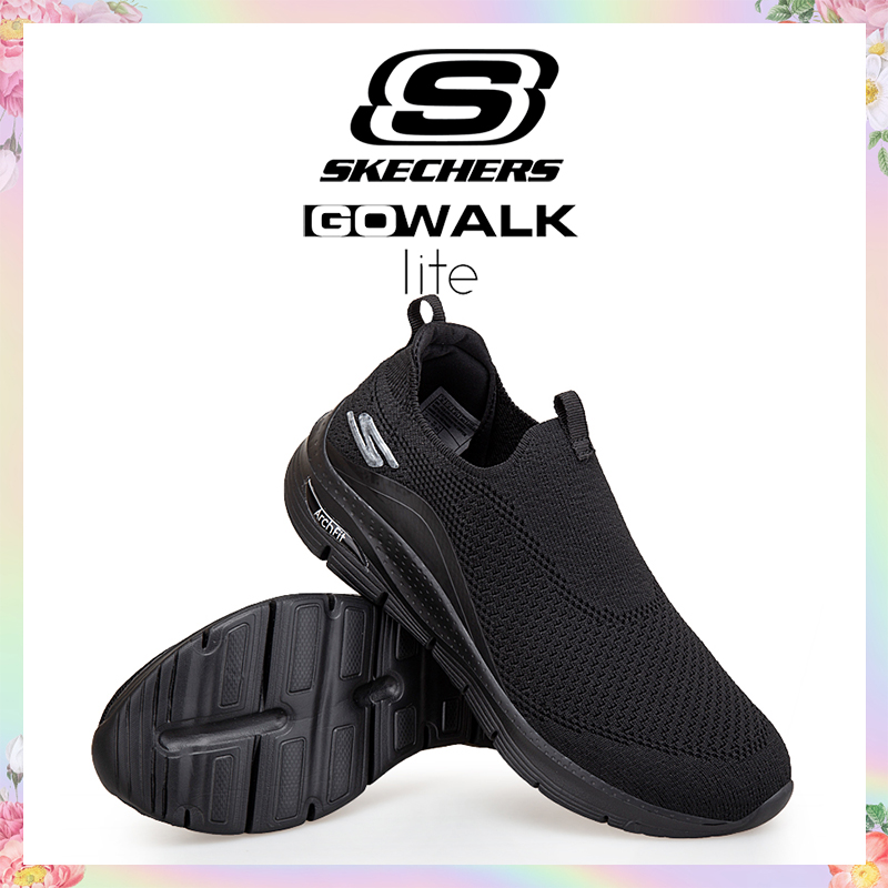Skechers go walk 6 giày nữ giày thể thao nữ giày chạy bộ nữ giày thể thao đen giày thể thao unisex sk758040502