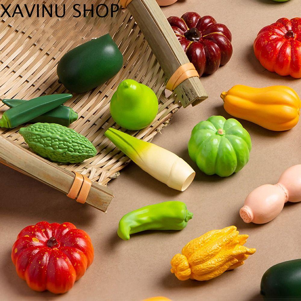 XAVINU Dễ thương Rau mô phỏng Đồ thủ công mỹ nghệ Mini Rau nhân tạo Đồ chơi trẻ em Đồ trang trí tự làm Mô hình rau Đồ trang trí cảnh quan siêu nhỏ