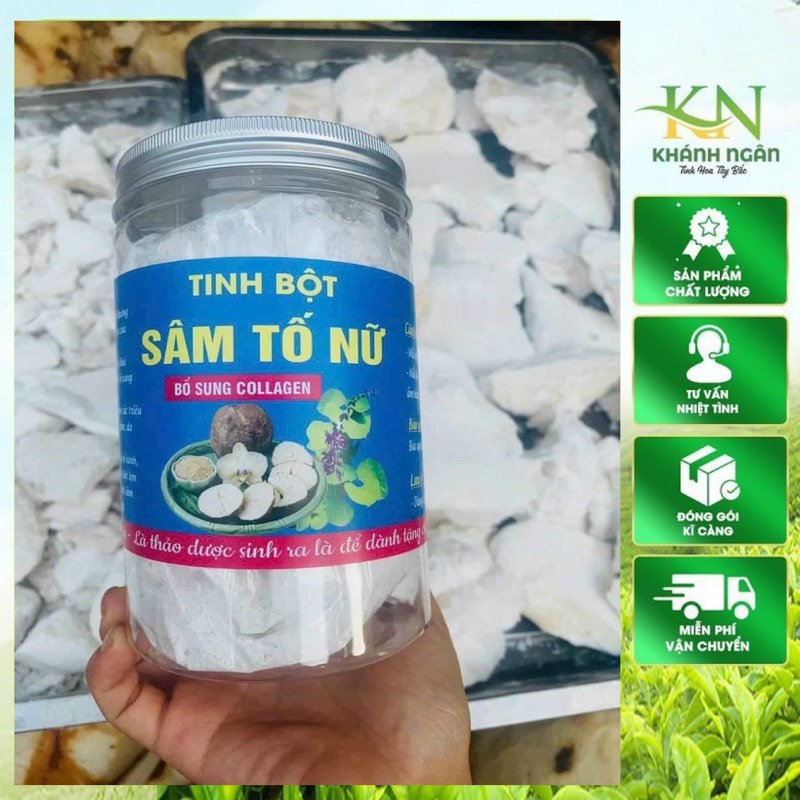 Tinh Bột Sâm Tố Nữ nguyên chất bổ sung collagen xay lọc thủ công từ củ sâm tố nữ tươi sản sinh collagen, tăng cường nội tiết tố