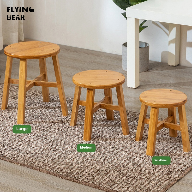 Bay gấu phong cách đơn giản hộ gia đình tre Phân Stackable Thiết kế mạnh mẽ và bền