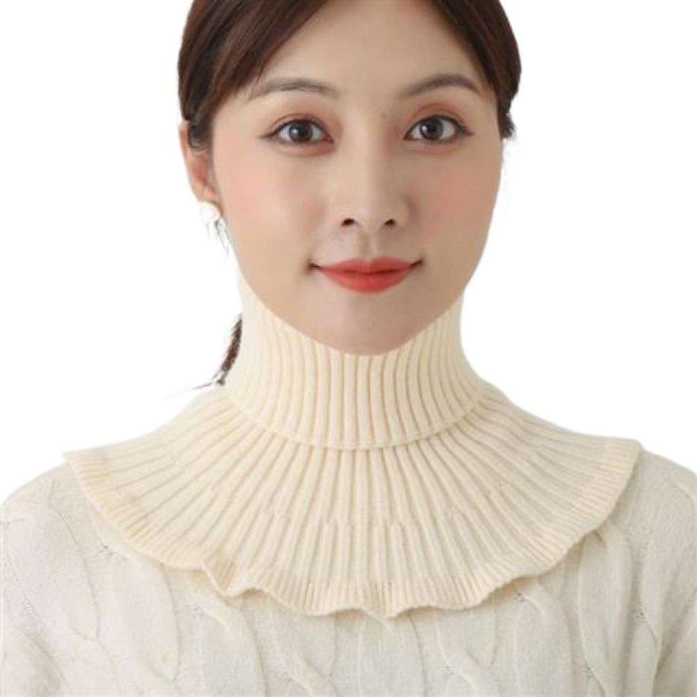 MIKI Chống gió Cổ áo giả dệt kim Có thể tháo rời Ấm áp Cổ Lọ Thời trang Mùa đông Khăn quàng cổ Nam Nữ - 2