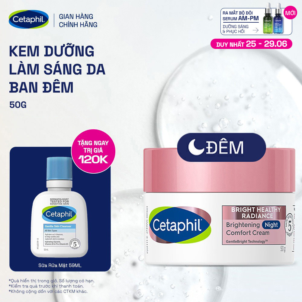 Kem dưỡng ẩm sáng da ban đêm Cetaphil Bright Healthy Radiance Brightening Night Comfort Cream 50g