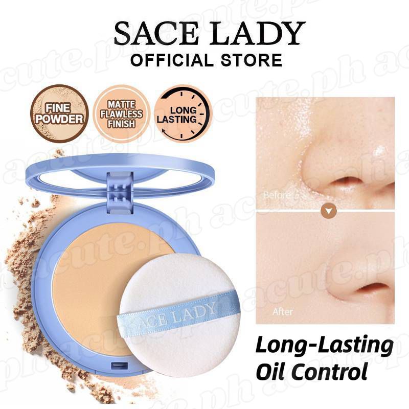 Sace Lady nhỏ gọn bột kiểm soát dầu không thấm nước đánh nền mặt phấn che khuyết điểm nóng bán với Puff Matte tự nhiên và đệm hơi Kem trang điểm BB thay thế