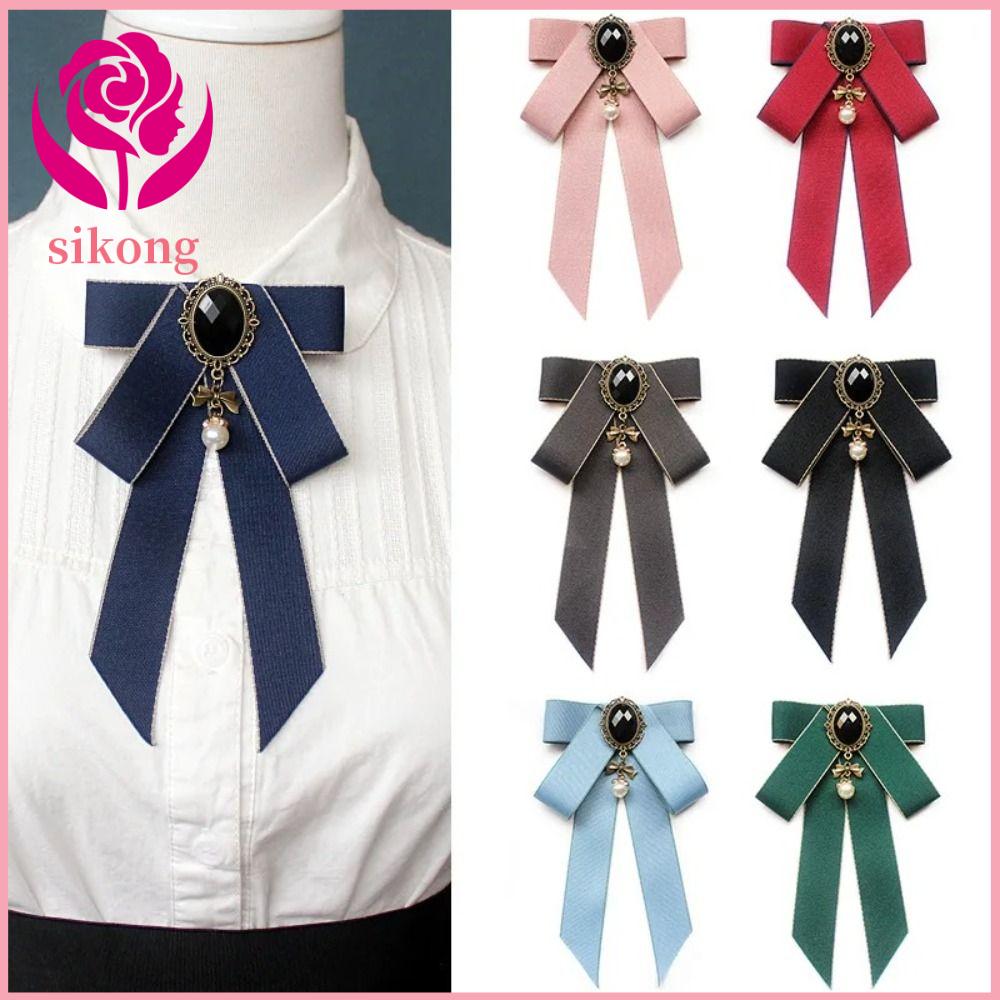 SIKONG Hợp Nơ Bướm Trang trí cổ Phụ kiện trang sức Ghim Cài cổ áo sơ mi cà vạt Luxulry cương giả Nơ 