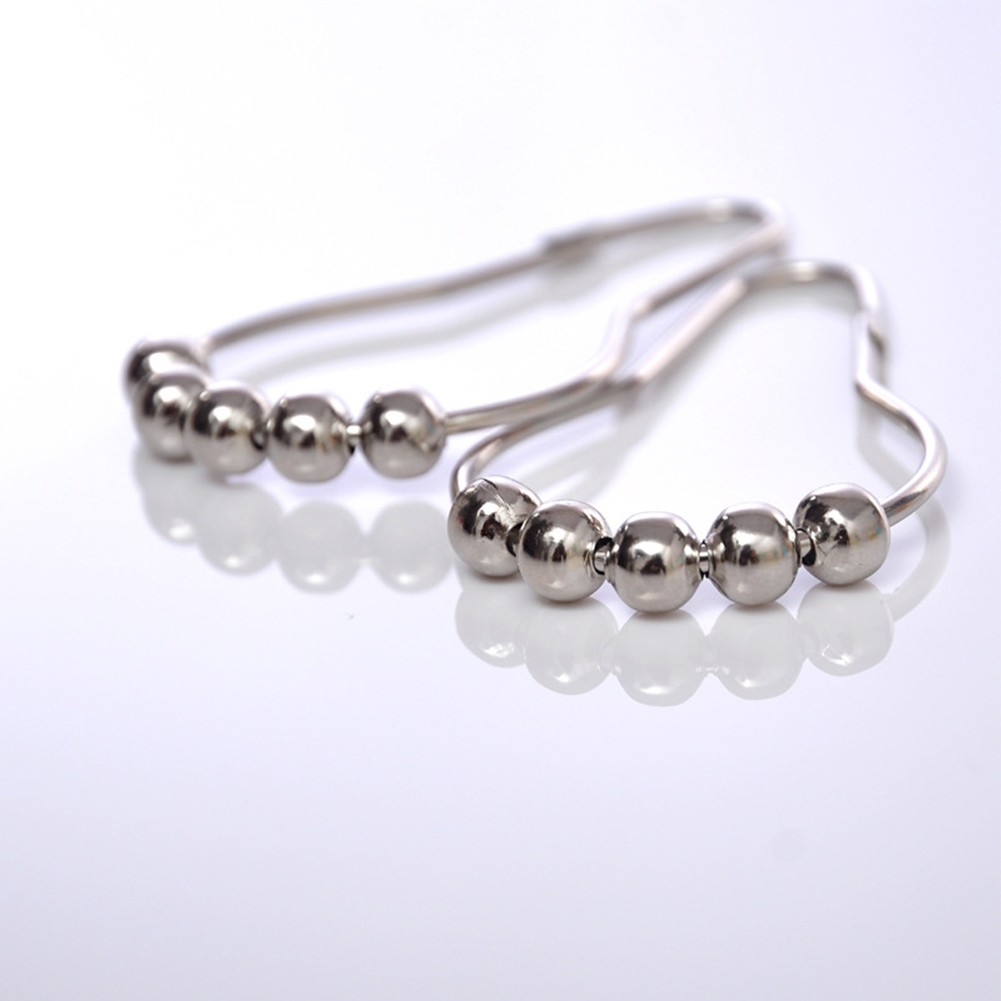 Hozzby bằng kim loại hợp thời trang móc treo rèm 12 chiếc cho đồ trang trí phòng tắm và chức năng 【hàng sẵn sàng】