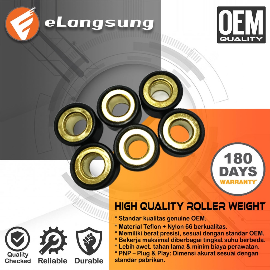 Roller Mio M3 12gram 20x12 PNP Nmax Aerox Lexi Fazzio Gear Freego Xeon Garansi 180 Hari - eLangsung Harga 30,400 rupiah*Gratis Ongkir