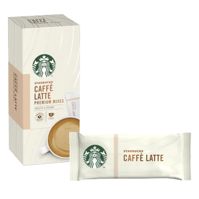 STARBUCKS Caffè Latte Premium Coffee Mix, 56g Box of 4 x 14g Sticks