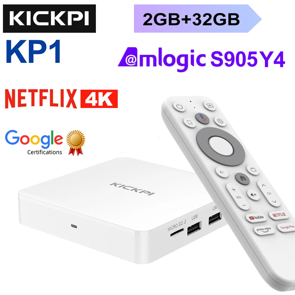 Android TV Box KICKPI KP1  AndroidTV, Netflix, RAM 2G/32GB